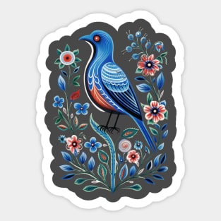 Blue Bird Scandinavian Art Sticker